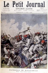 Madagaszkári expedíció: egy hova tábor felvétele – az 1895.02.06-i „” Le Petite Journal”-ban