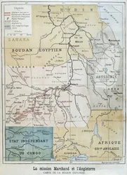 A Marchand Misszió által feltárt terület térképe – az 1898.10.09. „” Le Petite Journal”-ban