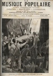 Marie-Antoinette csembalója Histoire de 1834 „” Harminc lendületes kéz ragadja meg a hangszert...”” a királynő hangolójának rémült szemei alatt, a jobb oldalon.