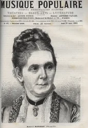 Mathilde Marchesi (1821-1913) német mezzoszoprán - metszet a ""populáris zene""" jeles hetilapba - 1882
