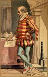 Maximilian of Bethune, Sully hercege (1560-1641), francia államférfi. század végének kromolitográfiája.