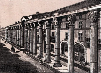 Milánó, Olaszország: kilátás a Saint Lorenzo oszlopsorára (San Lorenzo Milano oszlop) (Szent Lorenzo oszlopai). in "" A világ 168 nézetet szemléltet"" Keltezés nélküli (XIX. század vége)