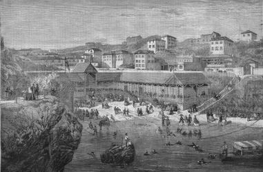 Reggel a biarritzi tengeri fürdőben 1867-ben.