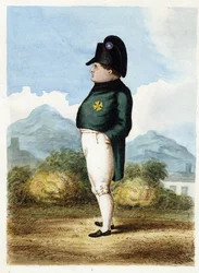Bonaparte Napóleon Szent Ilona szigetén - Ismeretlen tüzértiszt - 1817 - Akvarell papíron - 30x22,6 - Magángyűjtemény