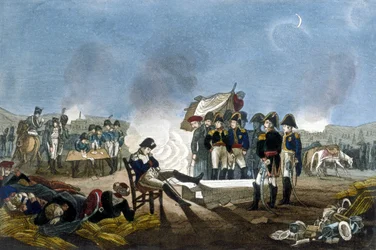 I. Bonaparte Napóleon a bivakban alszik az austerlitzi csata előestéjén, 1805. december 1-jén.