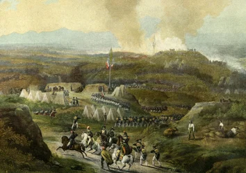 1793. évi napóleoni hadjárat: a Camp de Peyrestortes, Armee des Pyrenees Orientales újraindulása 1793. szeptember 18-án. Metszet 1868