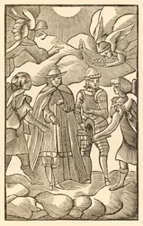 Most, most nézzétek, hogyan lovagolnak a szent zarándokok, a felhők a szekereik, az angyalok a vezetőik, John Bunyan (1628-1688) „A zarándok útja e világból az eljövendőbe” című művéből, Christian és