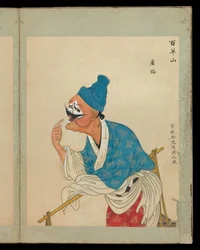 Száz portré pekingi opera szereplőiről, 19. század vége-20. század eleje (ötvenlapos album; tinta, színes és arany, selyem)