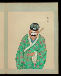 Száz portré pekingi opera szereplőiről, 19. század vége-20. század eleje (ötvenlapos album; tinta, színes és arany, selyem)