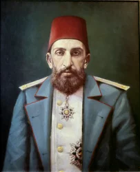Oszmán Birodalom: Abdulhamid II. szultán portréja (olajfestmény)