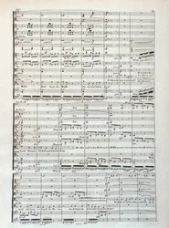 Wagner operájának Siegfried partitúrájának oldala