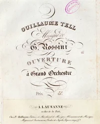 Tell William nyitányának, Gioacchino Rossini operájának partitúrájának oldala