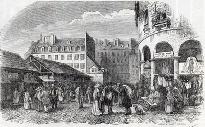 Párizs, 3. kerület – La rotunde du Carreau du Temple Párizsban a 19. században – Edmond Texier „” Tableau-de-Paris” metszet