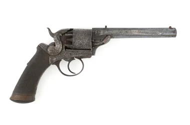 Ütős oldalkalapácsos revolver, esetleg .38 hüvelykes kaliber, 1860-as évek körül (revolver, ütős, oldalkalapács)