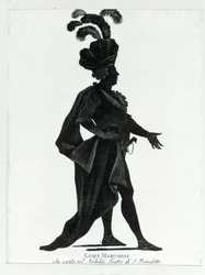 Az olasz kasztrált Luigi Marchesi (1754-1829) előadása a San Benedetto Színházban.