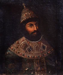 Alekszisz I. Mihajlovics orosz cár (1629-1676) portréja (I. Alekszisz I. Mihajlovics orosz cár portréja). Névtelen festmény. Olaj, vászon, 54 x 45,5 cm, 17. század második fele. Állami Központi Tüzérségi Múzeum, Szentpétervár.