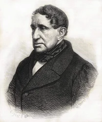 Achille Léonce Victor Charles de Broglie (1785-1870), Broglie hercegének portréja. századi metszet.