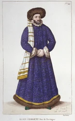 Alain Fergent (1060-1115) Bretagne hercegének portréja.