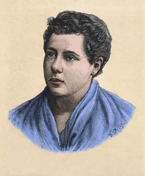 Annie Besant (1847-1933) teozófus, brit feminista és író portréja.