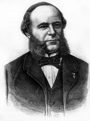 Auguste Pouyer-Quertier (Pouyer Quertier) (1820 - 1891) portréja. század végi metszet a „Histoire de France”-ban, H. Martin.