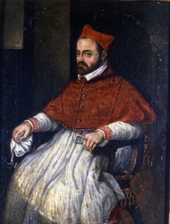 Roberto Bellarmino bíboros portréja (Robert Bellarmin 1542-1621-ben). Névtelen festmény. Római Múzeum.