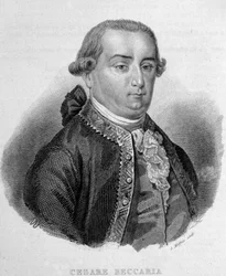 Cesare Bonesana, Marquis de Beccaria (1738 - 1794) olasz jogtudós portréja.
