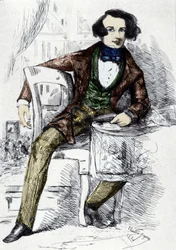 Charles Dickens (1812-1870) angol író portréja.