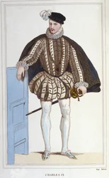 IX. Károly (1550-1574), francia király portréja.