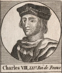VIII. Károly (1470-1498), a Valois-dinasztia francia királyának portréja – VIII. Károly (1470-98) francia király – metszet az „Instruction sur l