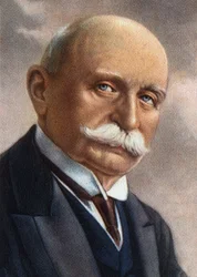 Von Zeppelin gróf (1838-1917) német iparmágnás portréja, aki merev léghajók építésének szentelte magát.