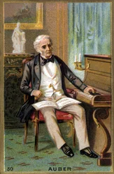 Daniel François Esprit Auber (1782-1871) francia zeneszerző portréja. századi kromolitográfiája.