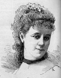 Emilie Broisat (1848-1929) francia komikus, a Comedie Francaise tagja portréja. Metszet a „” Le Monde Illustré”” n¡1168-ban, 1879. augusztus 16..