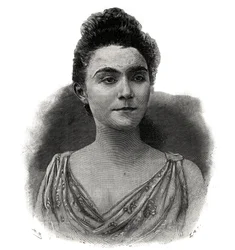 Emma Laure portréja Esther Guilbert, Yvette Guilbert (1865-1944) A kávékoncert francia énekesnője – 1892-es metszet