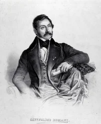 Felice Romani librettista, költő és olasz kritikus (1788-1865) portréja.