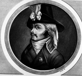 Francois Athanase (Francois-Athanase) De Charette de la Contrie (1763 - 1796) portréja, eladva. Metszet „” A francia forradalom történelmi festményeinek teljes gyűjteménye, három kötetben.””” 1804.