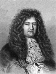François Michel Le Tellier, Louvois márki (1639 - 1691), francia politikus portréja - Lavallée „Histoire des Français”-jában, metszet, sd.