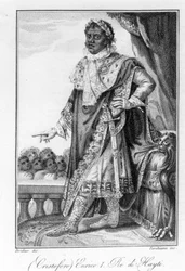 Henry Christophe tábornok, Haiti királyának, Haiti függetlenségének hősének portréja. Gravírozás sd. 19. század.