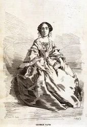 George Sand (Aurore Dupin, Baronne Dudevant) portréja (1804-1876).