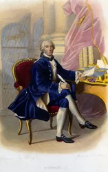 Georges Louis Leclerc, Buffon gróf (1707-1788), francia természettudós és író portréja. In "" Le Plutarque francais""