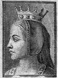 Gerberge szász (kb. 913-968 vagy 969), francia királynő, Outremer IV. Lajos felesége portréja.