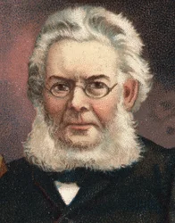 Henrik (Henri) Johan Ibsen (1828-1906) norvég drámaíró portréja.