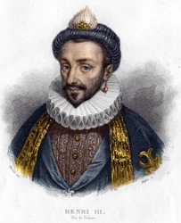 III. Henrik (1551-1589), francia király portréja, metszet XIX.