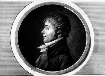 Jean Antoine Joseph Debry vagy De Bry (1760-1834), Aisne helyettesének portréja a Nemzeti Kongresszuson. Metszet a „” A francia forradalom történelmi festményeinek teljes gyűjteménye, három kötetben.””” 1804.