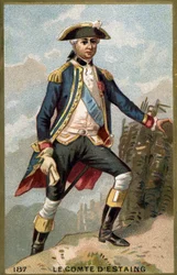 Jean Baptiste, Estaing grófja (1729-1794), francia tengernagy portréja. századi kromolitográfiája.