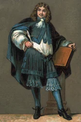 Jean Baptiste Poquelin dit Moliere (1622-1673) portréja Kromolitográfia 1890 körül.