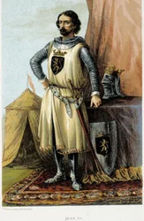 I. János, a győztesként ismert (1268-1294), brabanti herceg portréja. századi kromolitográfiája.