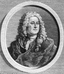 John Law (1671 - 1729), skót pénzügyminiszter portréja, aki 1720-ban csődöt okozott (a Rue Quincampoix eseménye) – Edouard Drumont „La France juive” című művében.