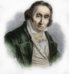 Joseph Marie Jacquard (1752-1834), a szövőszék francia szerelő feltalálójának portréja.