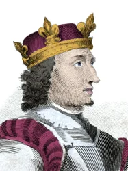 Etienne (Stephen) dit de Blois király (1096-1154), Anglia utolsó normann királyának portréja.