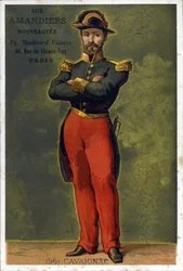 Louis-Eugène Cavaignac (1802-1857) francia tábornok és politikus portréja. A 19. század végének kromolitográfiája.